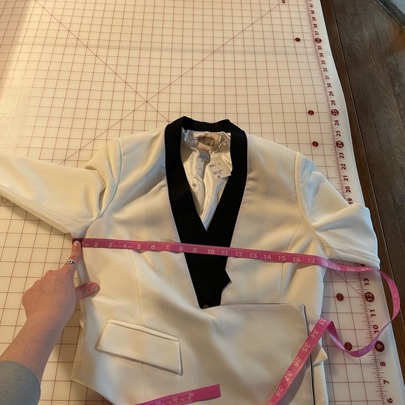 Forever 21 NWT sz small black cream / white contemporary suit jacket boho - Picture 9 of 15